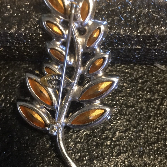 VTG Kramer New York Clear Marquis Rhinestone Pave Silver Brooch Pin Signed - Picture 12 of 16